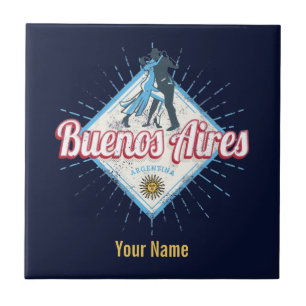 Buenos Aires City Argentina Retro Tango Vintag Fliese