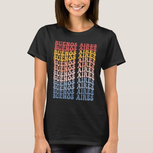 Buenos Aires City Groovy Retro T-Shirt (Vorderseite)
