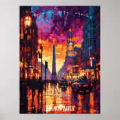 Buenos Aires City Skyline Poster - Argentinische K (Vorne)