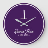 Buenos Aires Elegant Minimal Retro logo Große Wanduhr (Vorderseite)