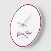 Buenos Aires Elegant Minimal Retro logo Large Cloc Große Wanduhr (Winkel)