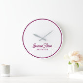 Buenos Aires Elegant Minimal Retro logo Large Cloc Große Wanduhr (Zuhause)