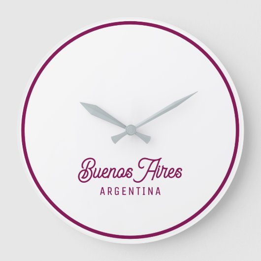 Buenos Aires Elegant Minimal Retro logo Large Cloc Große Wanduhr (Vorderseite)