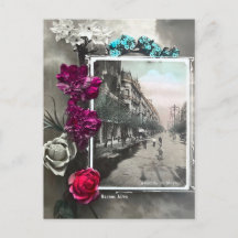 Buenos Aires Florale Vintage-Postkarte