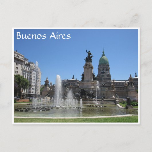 Buenos Aires Kongressbrunnen Postkarte (Vorderseite)