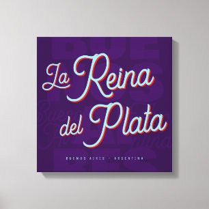 Buenos Aires "La Reina del Plata" Typografie-Kunst Leinwanddruck