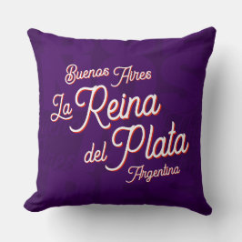 Buenos Aires "La Reina del Plata" typography Art   Kissen