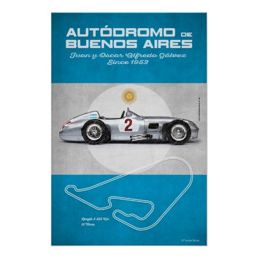 Buenos Aires MB W196 Vintage Poster (Vorderseite)