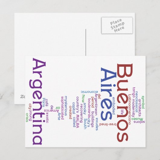 Buenos Aires Postkarte (Vorne/Hinten)