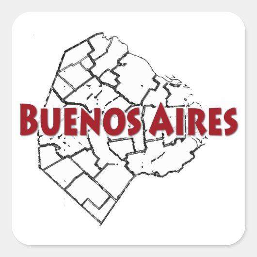 Buenos Aires Quadratischer Aufkleber (Vorderseite)