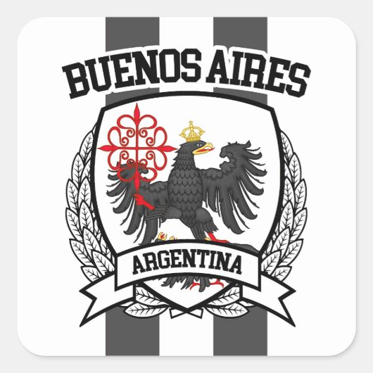 Buenos Aires Quadratischer Aufkleber (Vorderseite)
