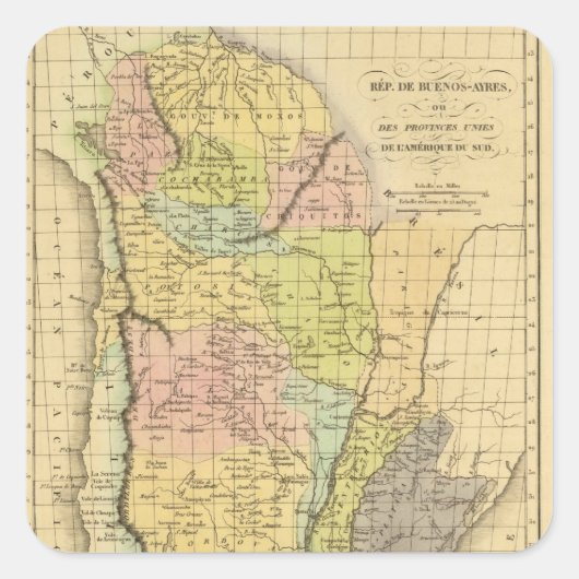 Buenos Aires Quadratischer Aufkleber (Vorderseite)