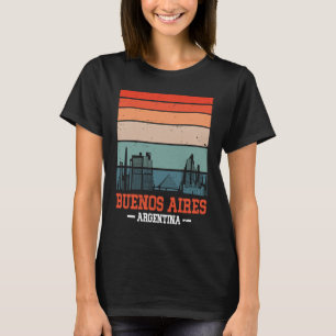 Buenos Aires Retro Vintag Sunset Skyline Buenos os T-Shirt