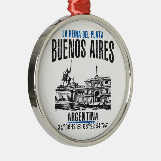 Buenos Aires Silbernes Ornament (Rechts)