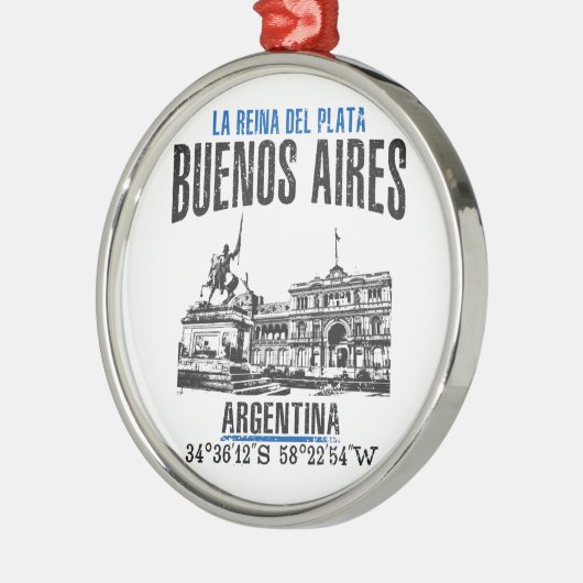 Buenos Aires Silbernes Ornament (Links)