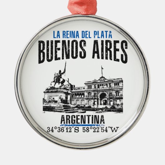 Buenos Aires Silbernes Ornament (Vorne)