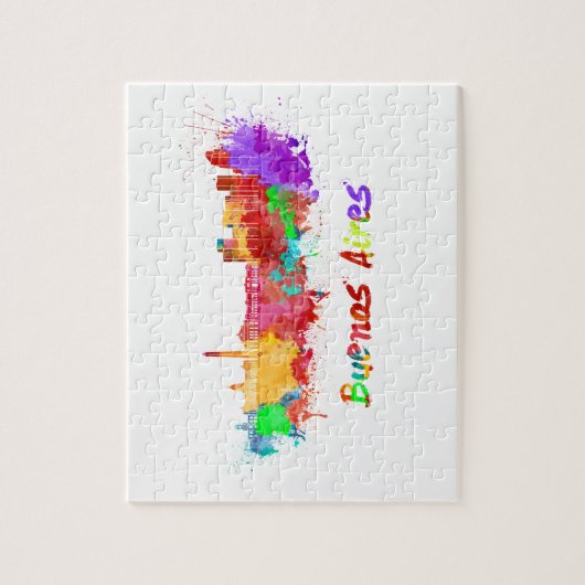 Buenos Aires skyline im Watercolor Puzzle (Vertikal)