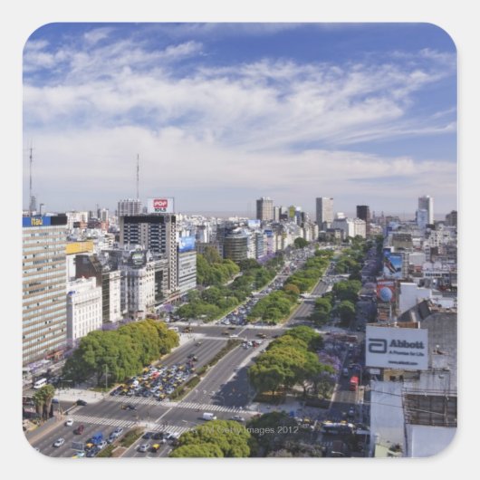 Buenos Aires Skyline Quadratischer Aufkleber (Vorderseite)