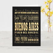 Buenos Aires Stadt Argentinien Typografie Kunst Karte (Gelbe Blume)