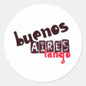 Buenos Aires Tango Runder Aufkleber (Vorderseite)