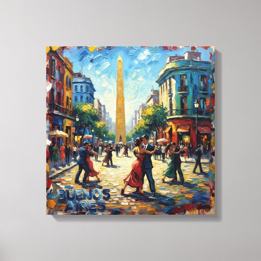 Buenos Aires Tango Straßenszene Gespannte Leinwand (Vorderseite)
