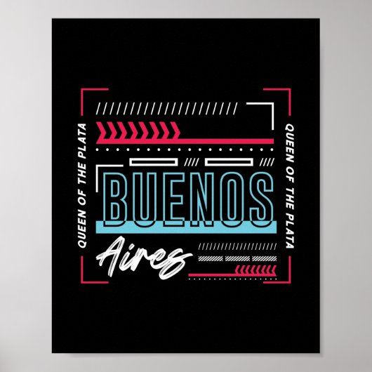 Buenos Aires Typografie Grafik | Modernes Argentin Poster (Vorne)