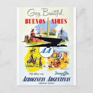 Buenos Aires Vintage Reise Postkarte