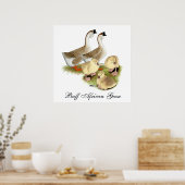 Buff African Goose Family Poster (Küche)