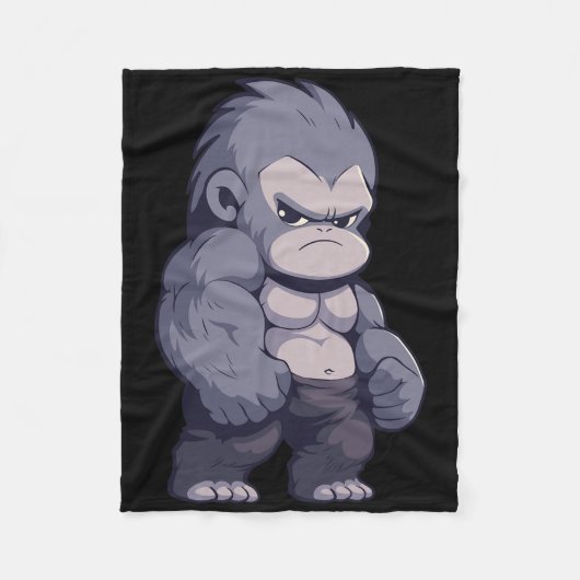Buff Alpha Silverback Gorilla Ape Design Boxen Go Fleecedecke (Vorderseite)
