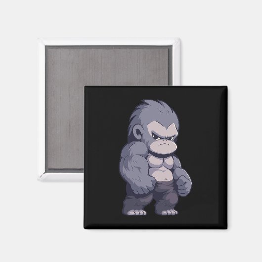 Buff Alpha Silverback Gorilla Ape Design Boxen Go Magnet (Vorderseite/Rückseite)