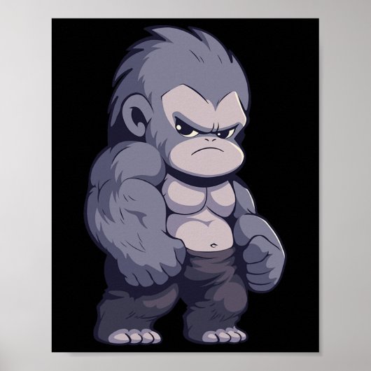 Buff Alpha Silverback Gorilla Ape Design Boxen Go Poster (Vorne)