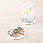 Buff American Cocker Spaniel Herbstkranz Getränkeuntersetzer (Seite)