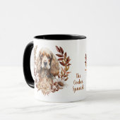 Buff American Cocker Spaniel Herbstkranz Tasse (Vorderseite Links)