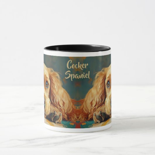 Buff American Cocker Spaniel Portrait Tasse (Zentrum)