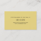 Buff Beige Black Monogram Manager Business Card Visitenkarte (Rückseite)