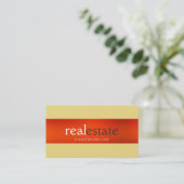 Buff Beige Orange Real Anwesen Agent Business Card Visitenkarte (Stehend Vorderseite)