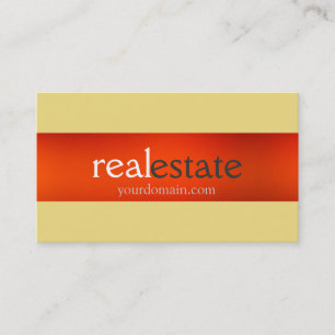 Buff Beige Orange Real Anwesen Agent Business Card Visitenkarte