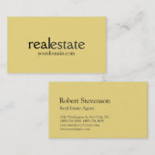 Buff Beige Real Anwesen Agent Business Card Visitenkarte (Vorne/Hinten)