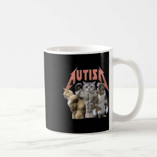 Buff Cats Autism Meme Kaffeetasse (Rechts)