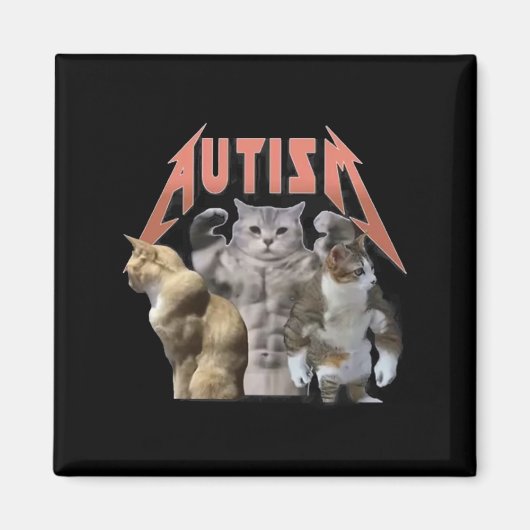 Buff Cats Autism Meme Magnet (Vorne)