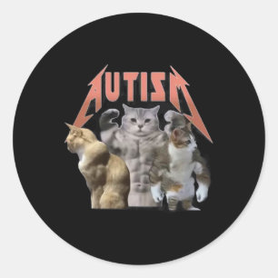 Buff Cats Autism Meme Runder Aufkleber