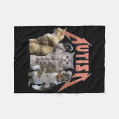 Buff Cats Autismus Meme Fleecedecke (Vorderseite (Horizontal))