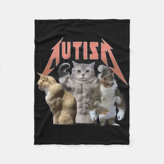 Buff Cats Autismus Meme Fleecedecke (Vorderseite)