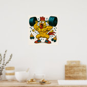 Buff Chicken Lifting Weight Poster (Küche)