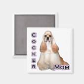 Buff Cocker Mama Spaniel; Cocker Spanische Mama Magnet (Vorderseite/Rückseite)