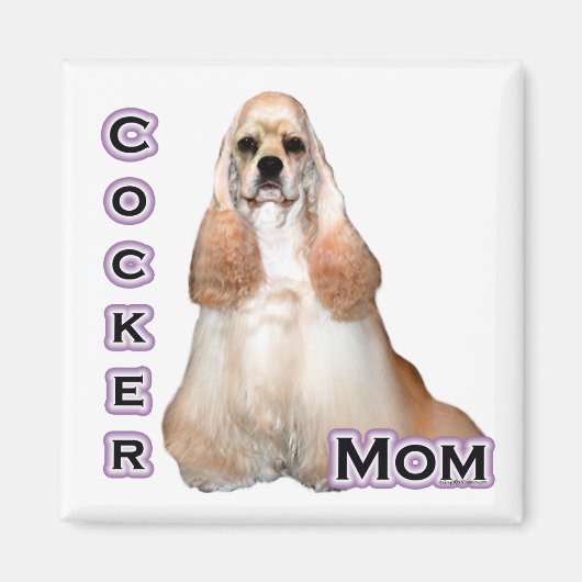 Buff Cocker Mama Spaniel; Cocker Spanische Mama Magnet (Vorne)