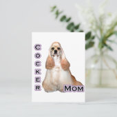 Buff Cocker Mama Spaniel; Cocker Spanische Mama Postkarte (Stehend Vorderseite)