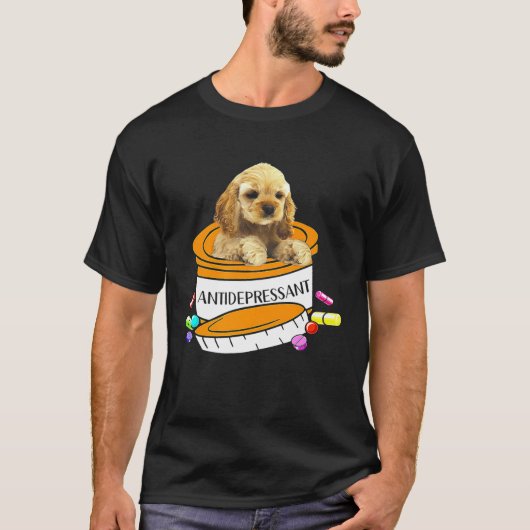 Buff Cocker Spaniel Antidepressant T-Shirt (Vorderseite)