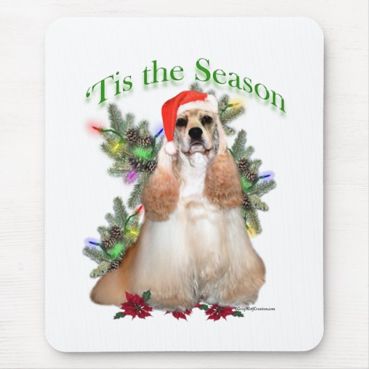 Buff Cocker Spaniel 'Das ist die Jahreszeit Mousepad (Vorne)