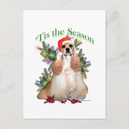 Buff Cocker Spaniel 'Das ist die Jahreszeit Postkarte (Vorderseite)